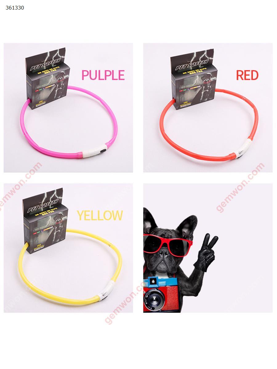 Luminous Dog Pet LED Collar Flashing Light USB Charging Collars Flash Night Safety Pet Supplies Chain Necklace(green) Decorative light Illuminated dog chain