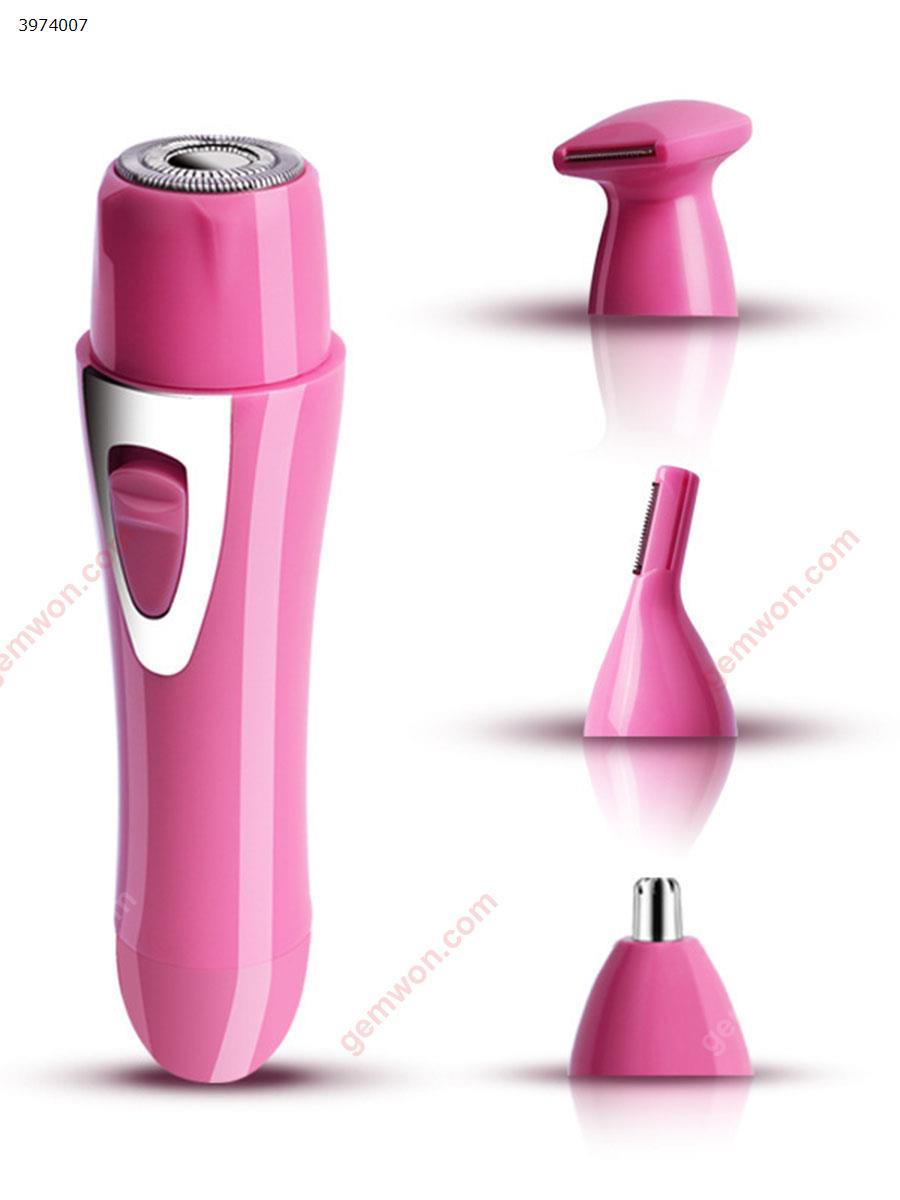 4 in 1 Waterproof Electric Lady Shaver Nose Hair Trimmer Eyebrow  USB Charging Hair Removal Tools （pink） Personal Care  SHAVER