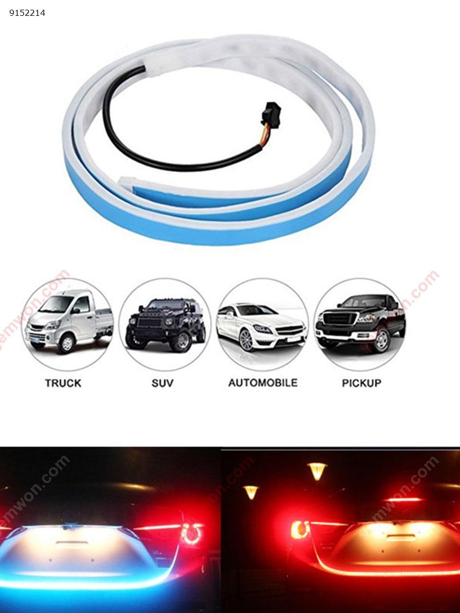 120 CM Amber Flow Red Blue Led trunk strip Undercarriage Floating light Turn Signal tailgate Led flexible drl car styling Autocar Decorations 1.2M