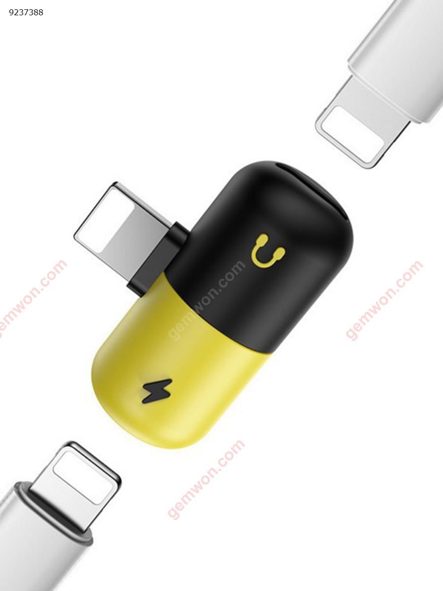 Support version IOS11 lightning audio charging call 3 in 1 adapter (black and yellow) Charger & Data Cable G83003