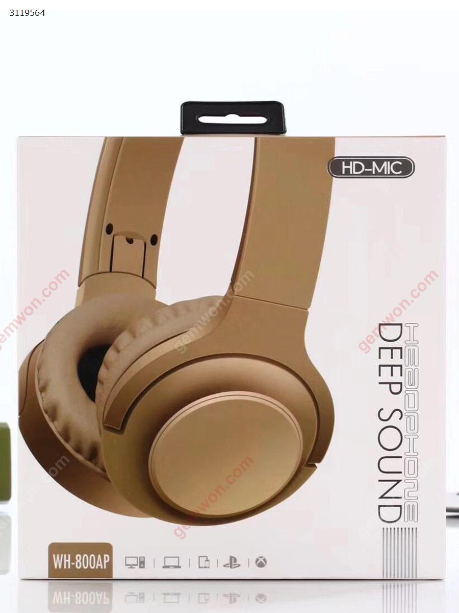 Headset subwoofer headset mobile computer universal with wheat 3.5mm，gold Headset WH-800AP