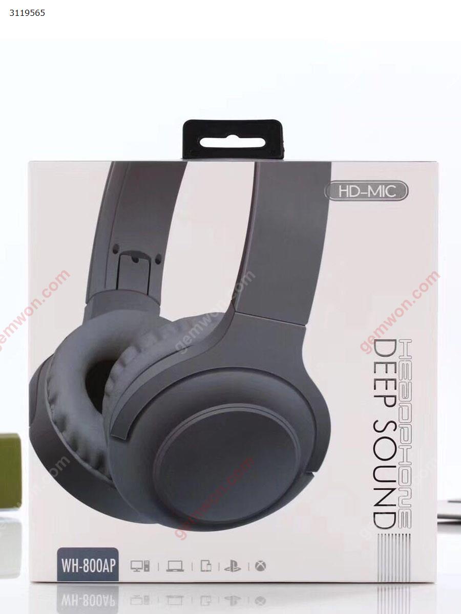 Headset subwoofer headset mobile computer universal with wheat 3.5mm，gray Headset WH-800AP