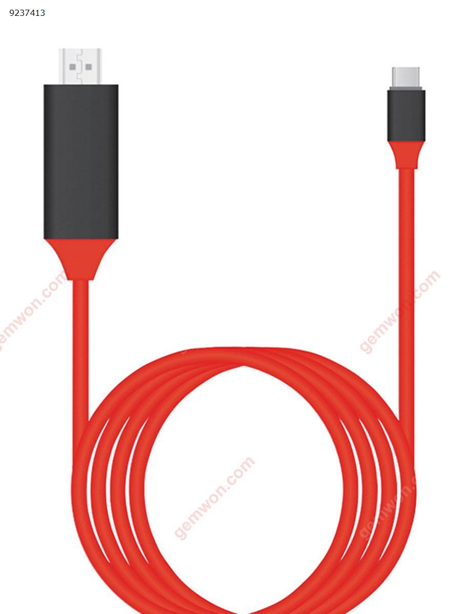 USB C to HDMI cable. Type c to HDMI. Support 4k2k 60hz HD signal (red) Charger & Data Cable TYPE C