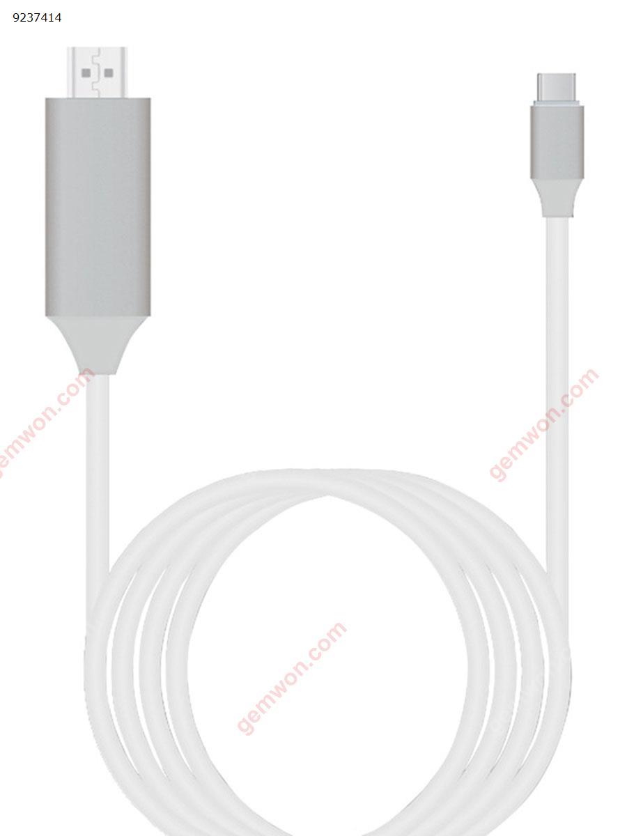 USB C to HDMI cable. Type c to HDMI. Support 4k2k 60hz HD signal (white) Charger & Data Cable type c