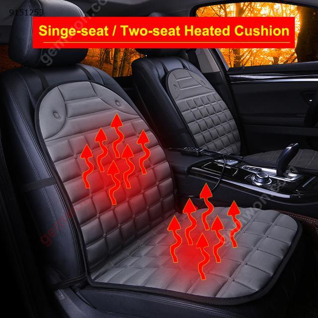 12V winter car seat heating pad insulation winter single / double pad (gray, Single) Autocar Decorations ZD