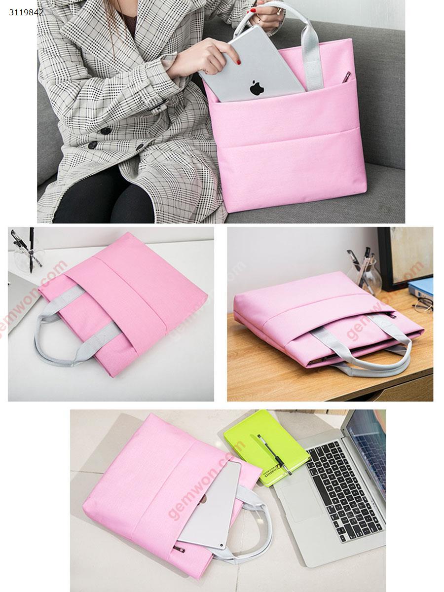 Cross-section portable file bag, 13-inch shockproof laptop tablet bag,pink Storage bag A8008