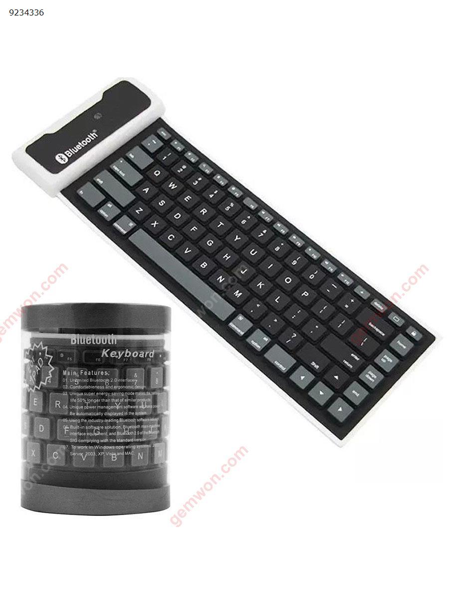 Picture of Silicone soft keyboard universal portable wireless Bluetooth keyboard foldable waterproof（black）