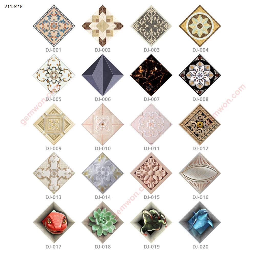 3D Creative Diagonal Tile Sticker 12cm *12cm 10pcs (Note Pattern) Home Decoration 3d