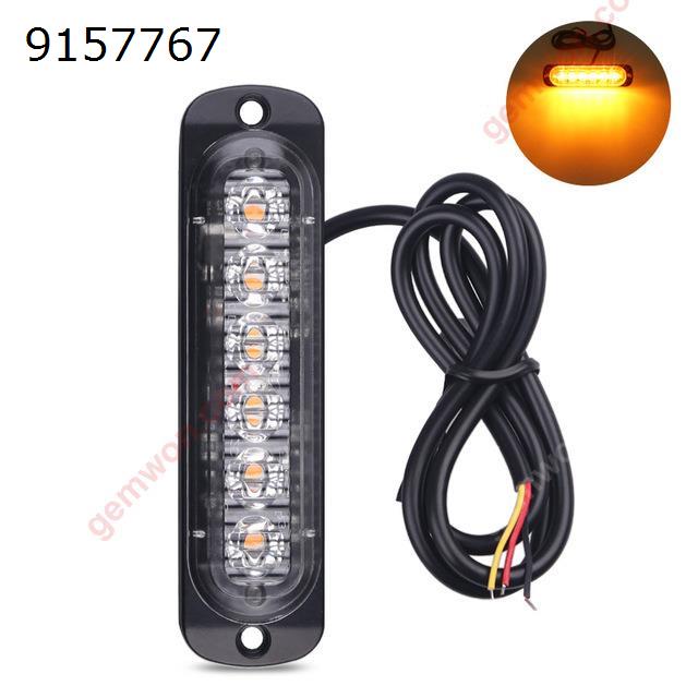 12-24v 6LED Ultra-thin strobe light Warning light 6 lights For cars/motorcycles/trucks/trucks Autocar Decorations 6LED