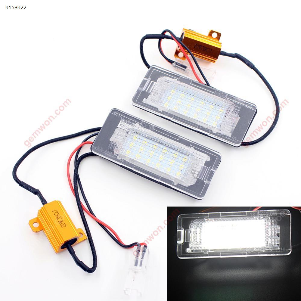 2Pcs car LED license plate light For VW Golf V Plus 1KP 2009-2011/VI Plus 2012~/Jetta VI 2011~/Passat 3C B6 2009-2011 /B7 2013~ /Polo 6R 2010~/Sharan II 2011~/Touran 1T GP2 2011~/Touareg II 2011~ Auto Replacement Parts PZD