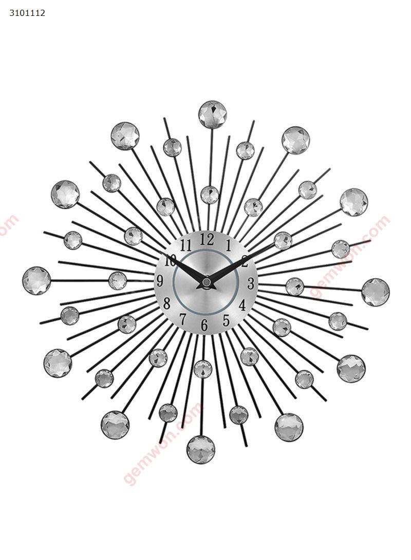 Decorative Crystal Wall Clock Silver Home Decoration CRYSTAL WALL CLOCK SILVER