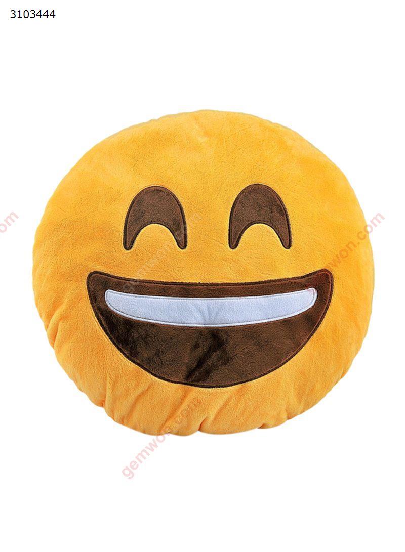 Emoji Smiley Emoticon Laughing Round Cushion Pillow Yellow Home Decoration QQ LAUGHING EXPRESSION EMBRACING PILLOW EMOJI