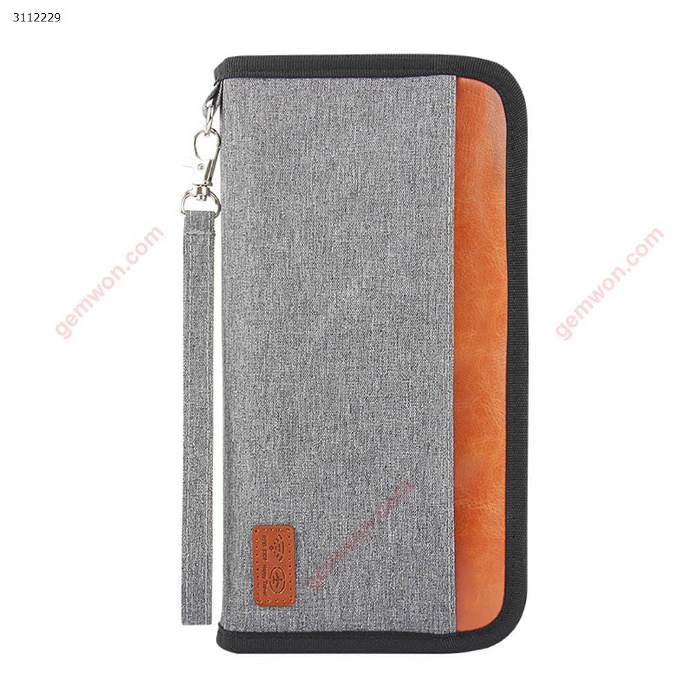 Travel Passport Package Imitation Pirate Card Pack Business Leisure Travel Passport Wallet Clip，gray Case JT-0136