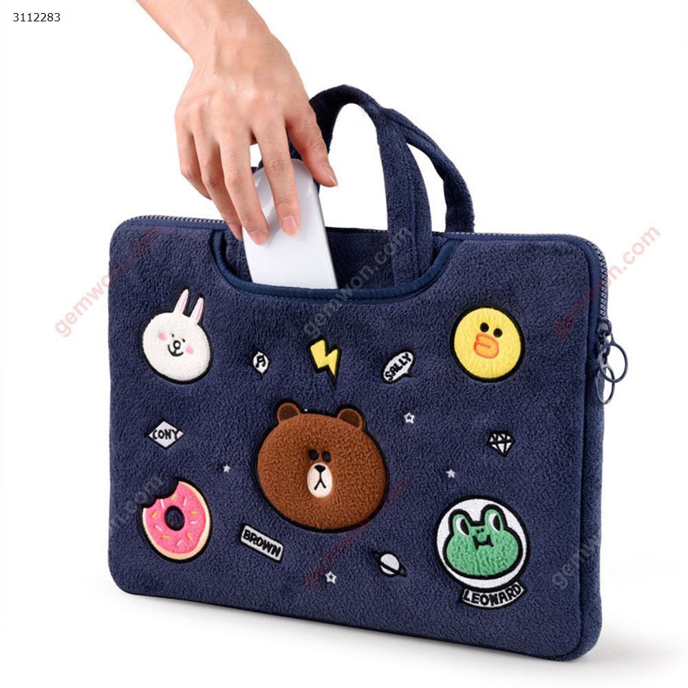 15.6  inches Notebook cartoon laptop bag，blue Storage bag CARTOON HANDBAG