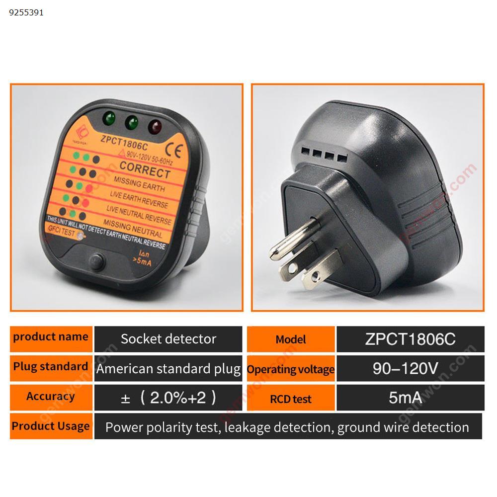 Power Socket Outlet Tester Polarity Checker GFCI Test Wall Plug US 110V 120V Repair Tools N/A