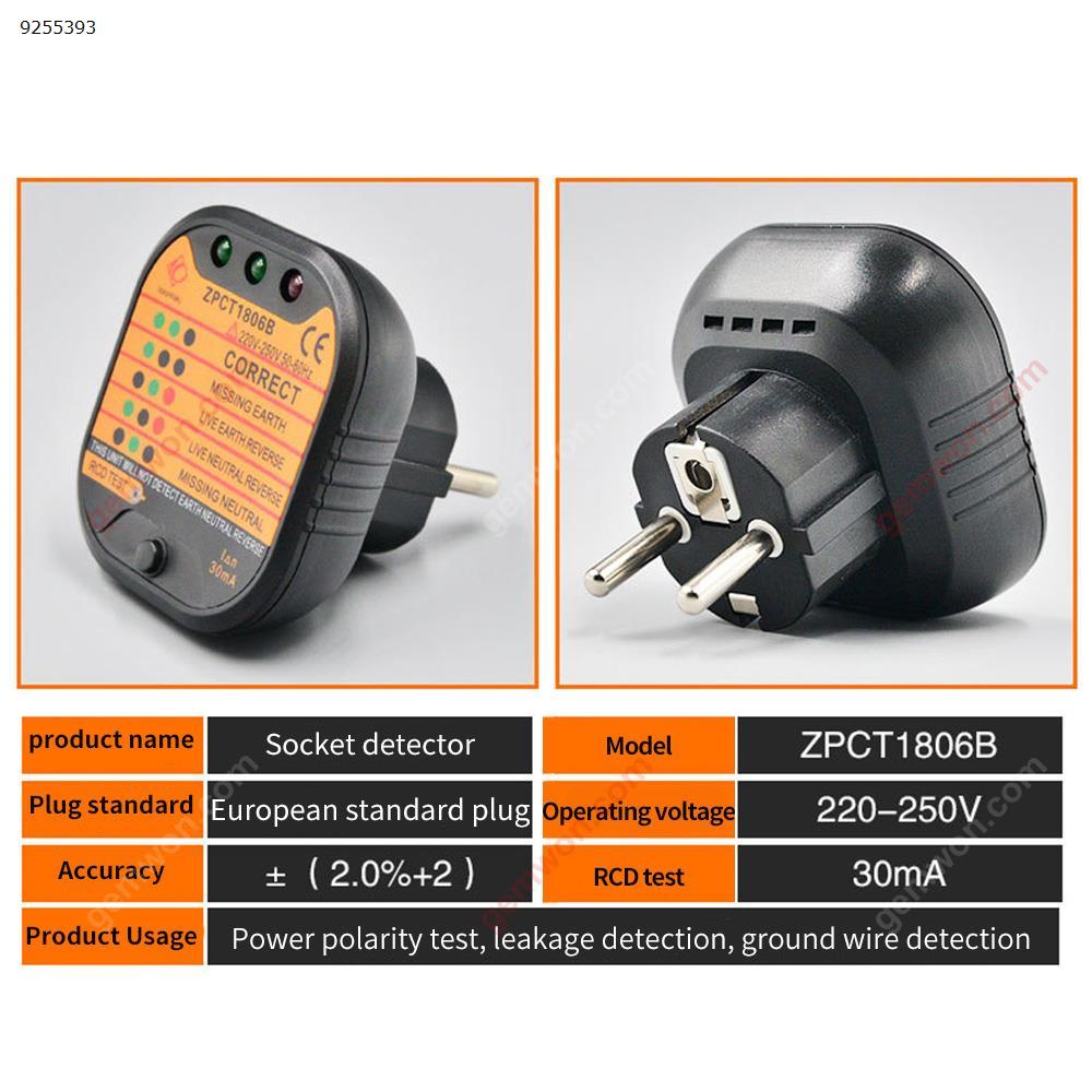 Power Socket Outlet Tester Polarity Checker GFCI Test Wall Plug EU 220V Repair Tools N/A