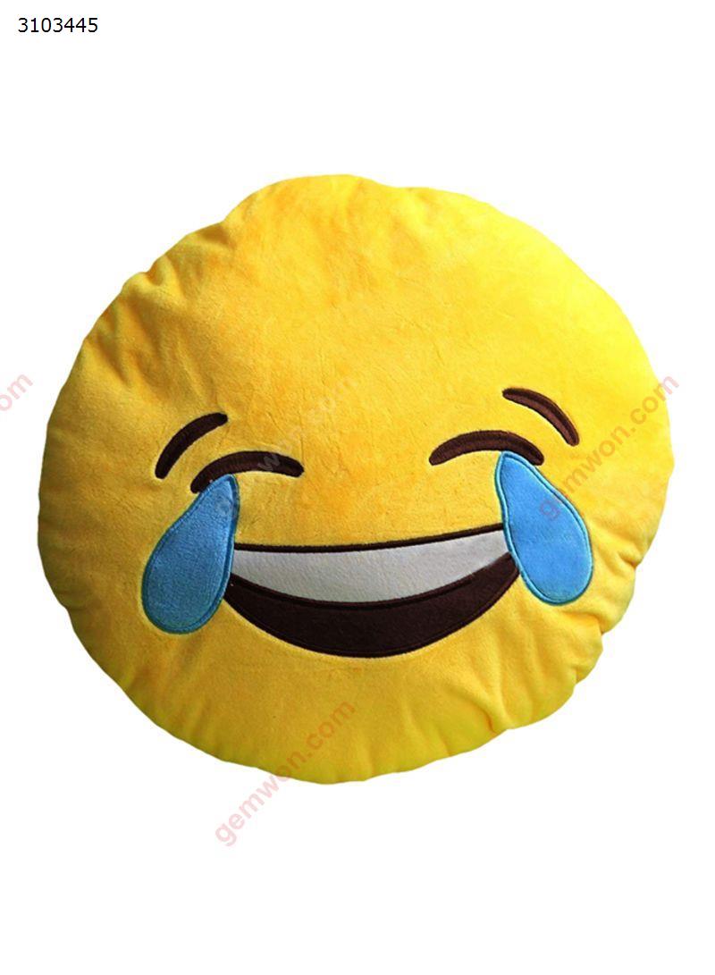 Emoji Smiley Emoticon Crying Round Cushion Pillow Yellow Home Decoration XIAO HUANG'S FACE BURST INTO TEARS AND LAUGHTER.