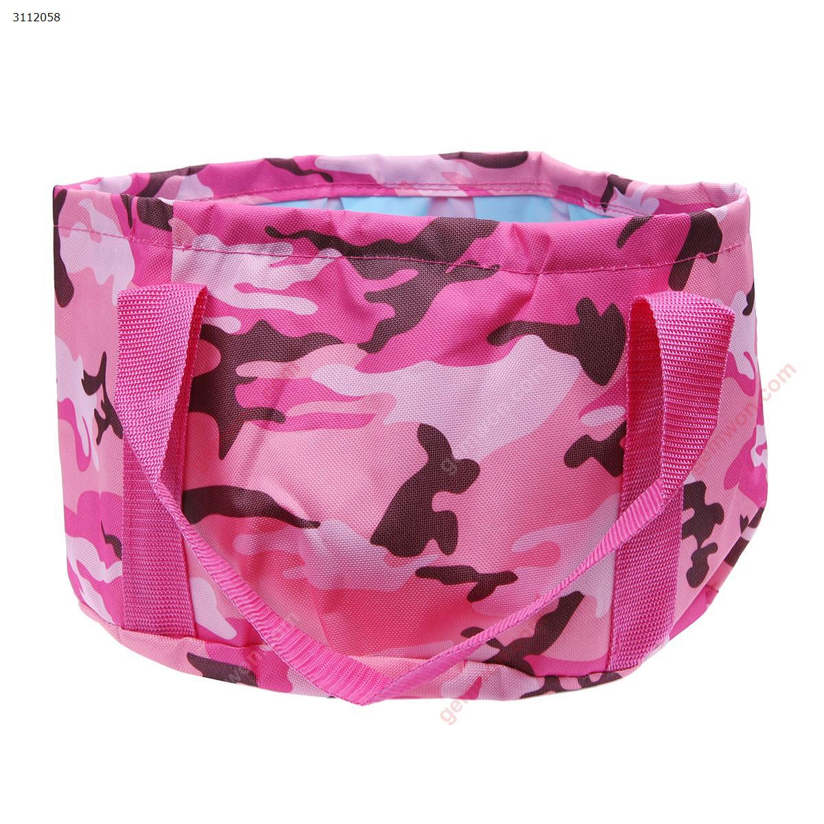 Outdoor folding portable water bag（Camouflage pink） Camping & Hiking FOLDABLE WASHBASIN