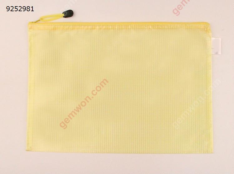 10PCS A4 Grid Zipper PVC Document Bags File Case Office Stationery Supplies,Yellow Office Products N/A