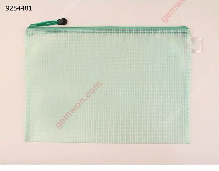 10PCS A4 Grid Zipper PVC Document Bags File Case Office Stationery Supplies,Green Office Products N/A