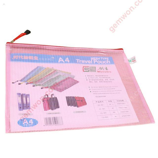 10PCS A4 Grid Zipper PVC Document Bags File Case Office Stationery Supplies,Red Office Products N/A