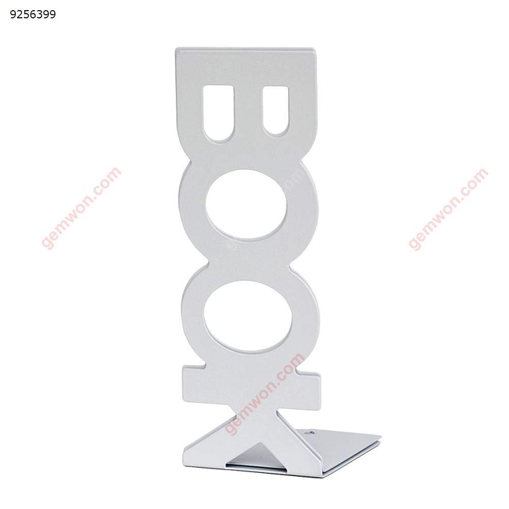 20.8cm 1 Pair Simple Black BOOK Letter Pattern Metal Bookends Book Organizer for Desk Office Home Decoration Gift White Office Products N/A