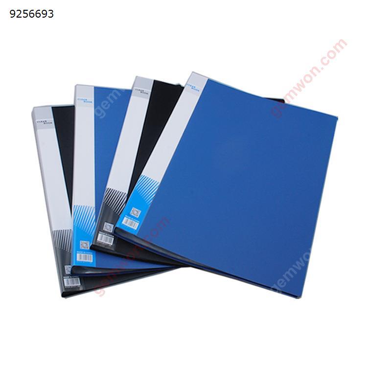 Folder Information Booklet PP Material Simple and Stylish Blue A3 60 Pages Transparent Pocket File Pockets  Office Products N/A