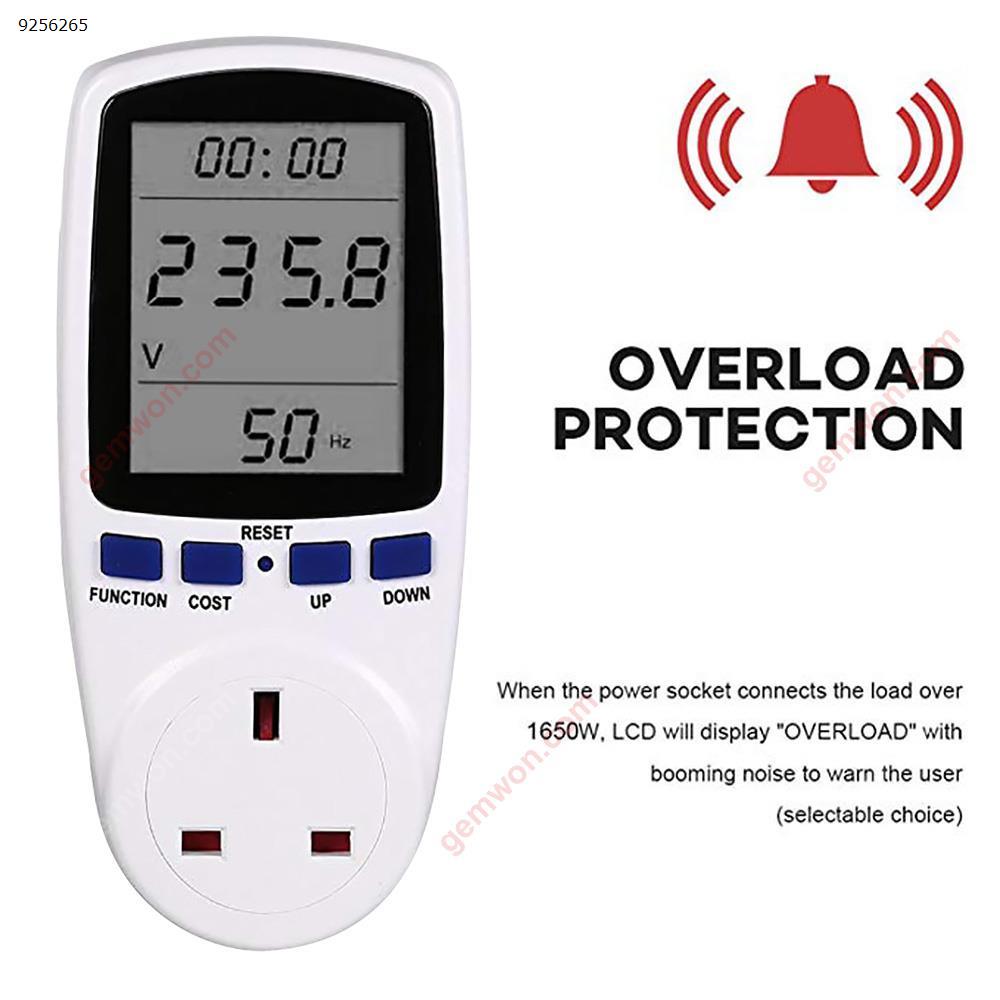 Digital Voltage Wattmeter Power Analyzer Electronic Power Meter Energy Meter Automatic Kwh Power Switch UK Switching Power PM001-E