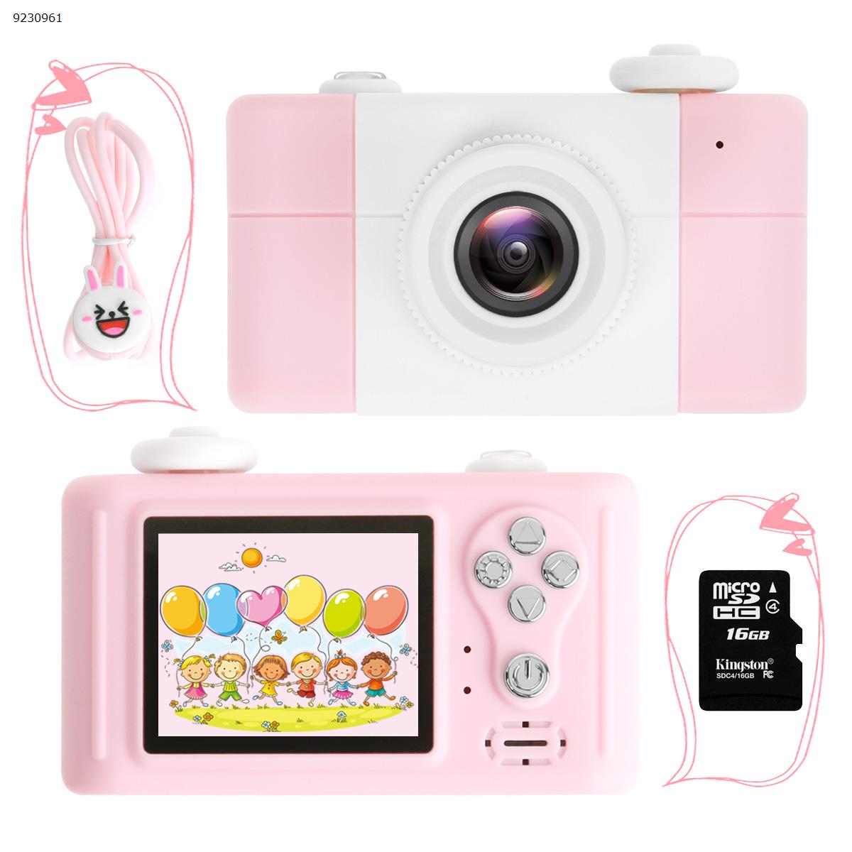 Picture of D3-PLUS 800W Kids Digital Camera Face Smile Recognition Auto Focus Fill Light Pink 16G