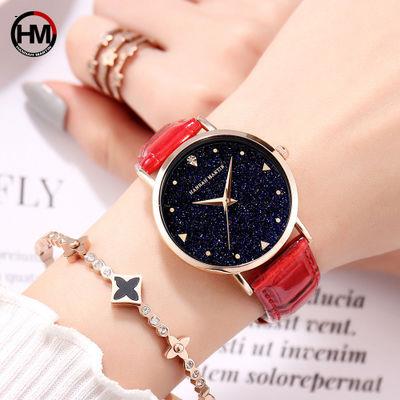 Japanese movement waterproof starry sky commuter OL watch red Smart Wear XKZJW RED