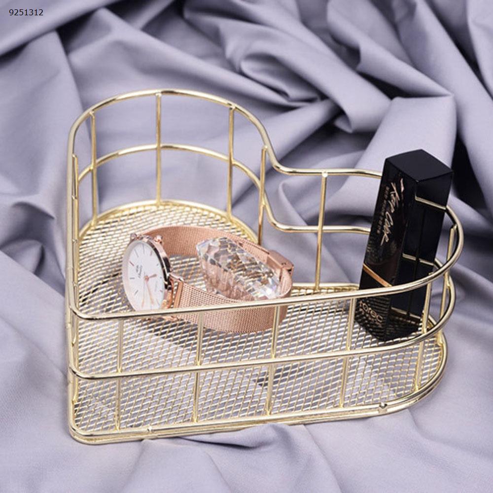 Heart-Shaped Storage Basket,  Storage Basket, Desktop Debris Finishing, Wrought Iron Fruit Storage Basket,Rose Gold Office Products N/A