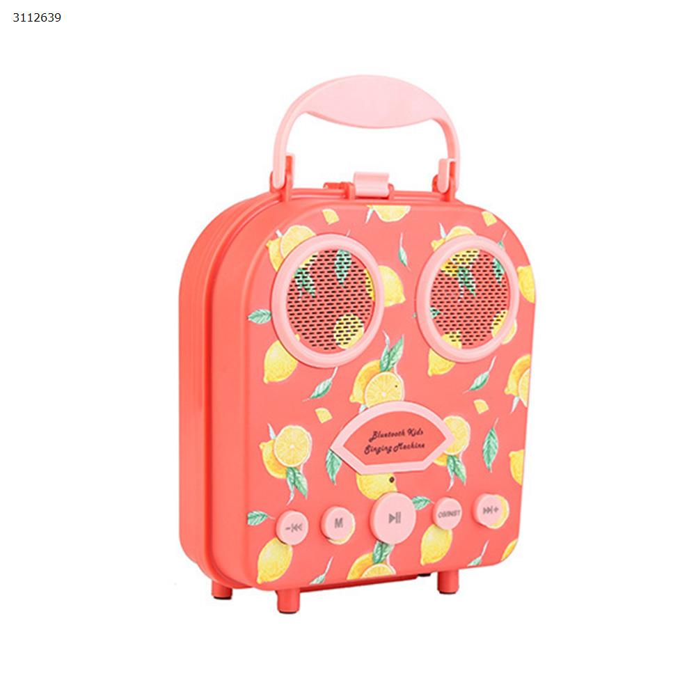 Cute cartoon bag audio, support children's microphone karaoke singing U disk card storage box Bluetooth audio，orange Bluetooth Speakers Cartoon bluetooth speaker