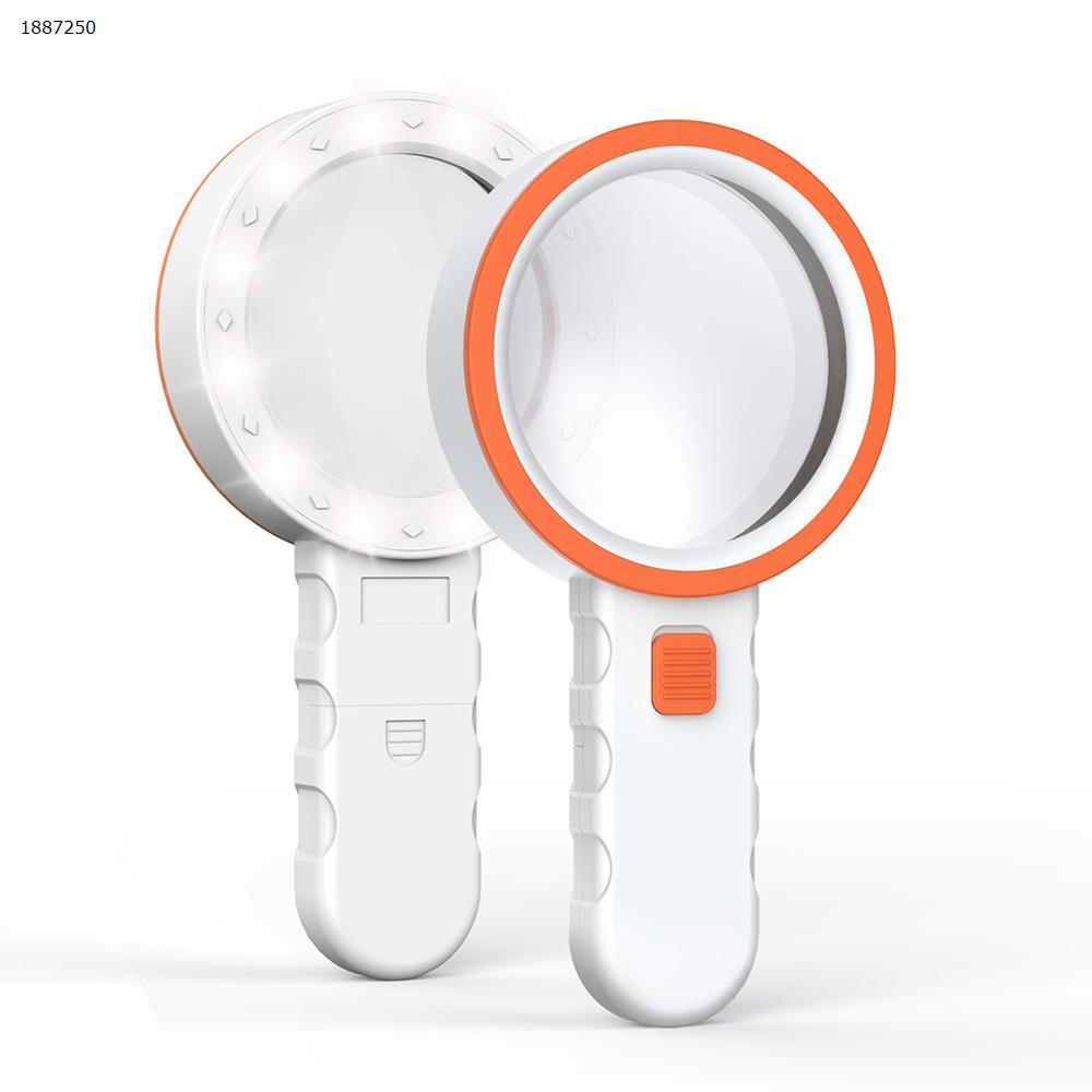 Picture of Magnifier illuminated magnifier lamp magnifying loupe with 12 LED lights handheld LED magnifier jewelry loupe reading  WhiteO