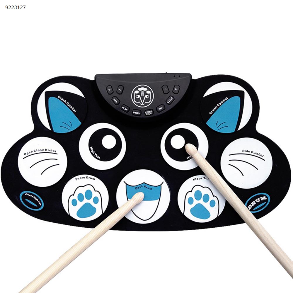 Hand roll electronic drum children's drum kitty pattern G-602 portable ultra-thin silicone pedal  Musical Instruments  G602