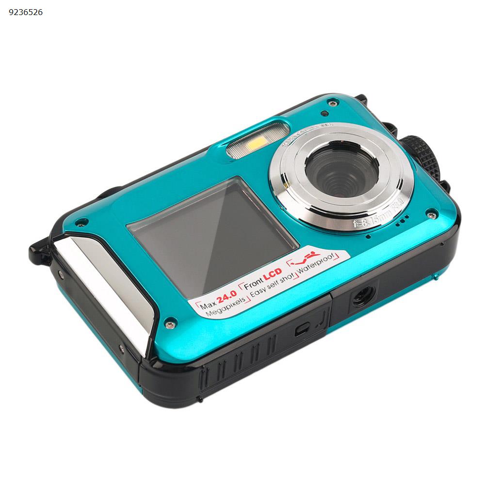 2.7inch TFT Digital Camera Waterproof 24MP MAX 1080P Double Screen 16x Digital Zoom Camcorder HD268 Underwater Camera blue Camera HD268