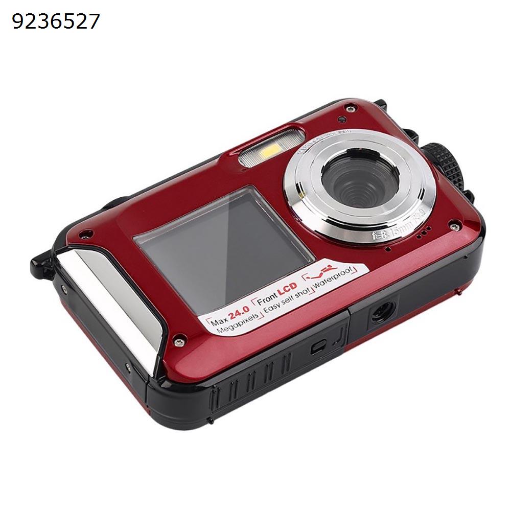 2.7inch TFT Digital Camera Waterproof 24MP MAX 1080P Double Screen 16x Digital Zoom Camcorder HD268 Underwater Camera red Camera HD268