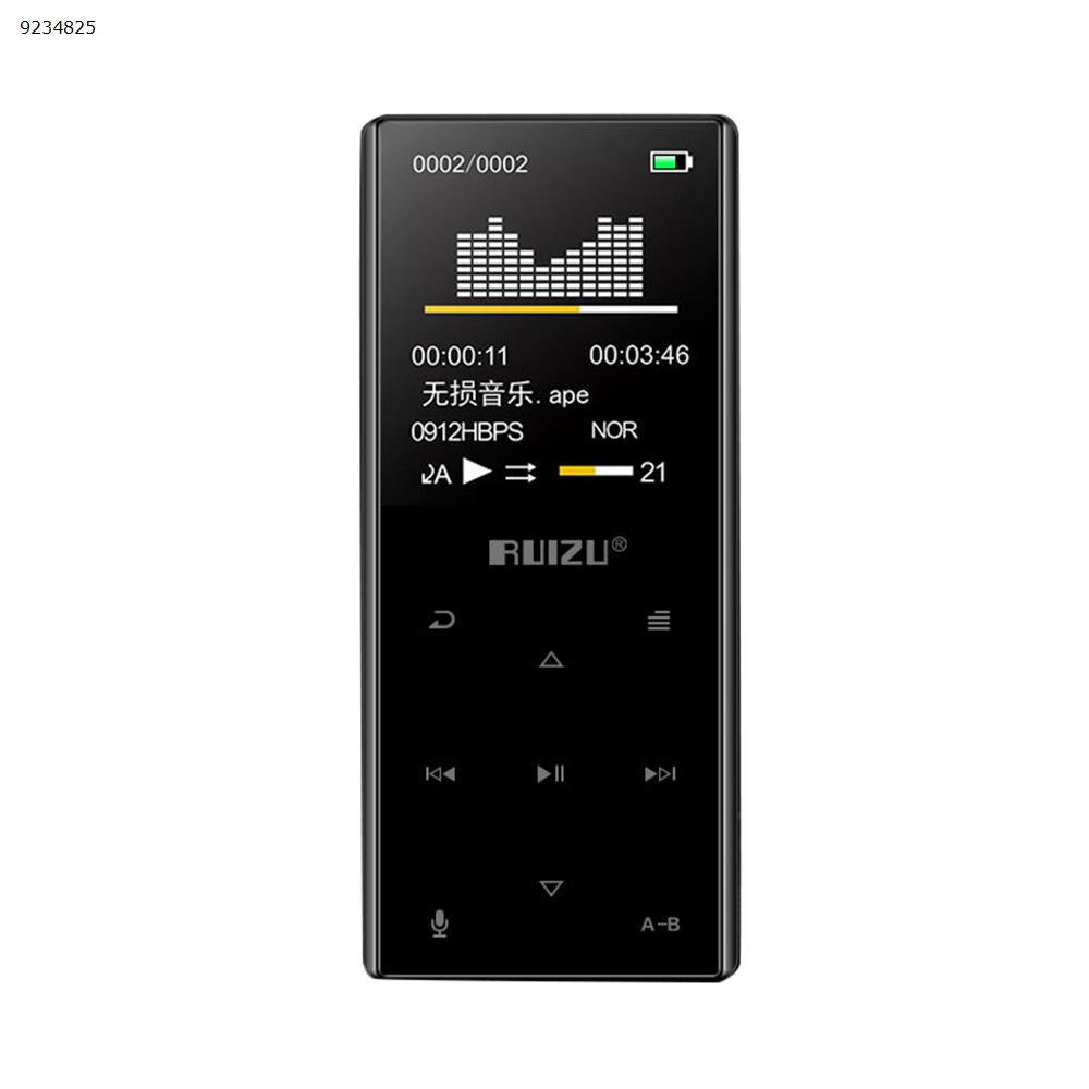 RUIZU D29 touch screen Bluetooth external with step counter function music player mp3 mp4（Black 8G） Other D29