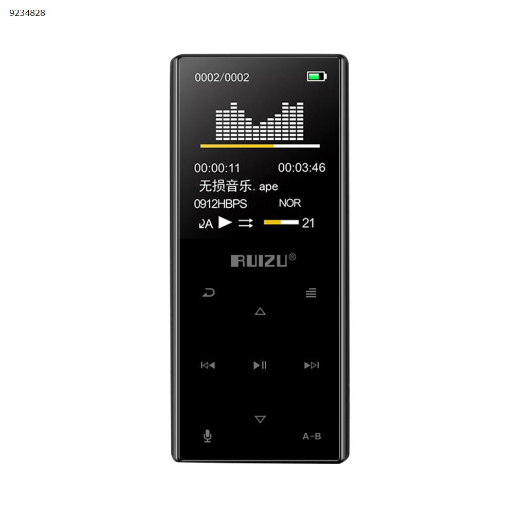 RUIZU D29 touch screen Bluetooth external with step counter function music player mp3 mp4（Black 16G） Other D29