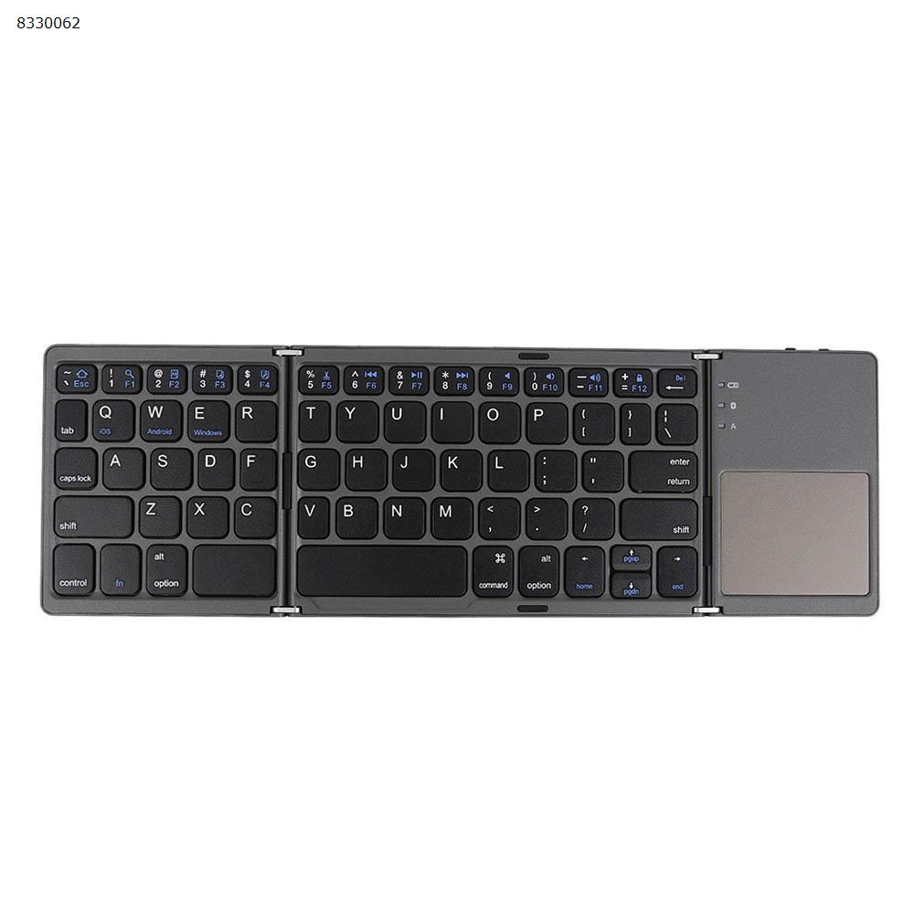 Picture of Three system universal three fold with touchpad tablet mobile phone computer wireless Bluetooth folding mini keyboard(black)