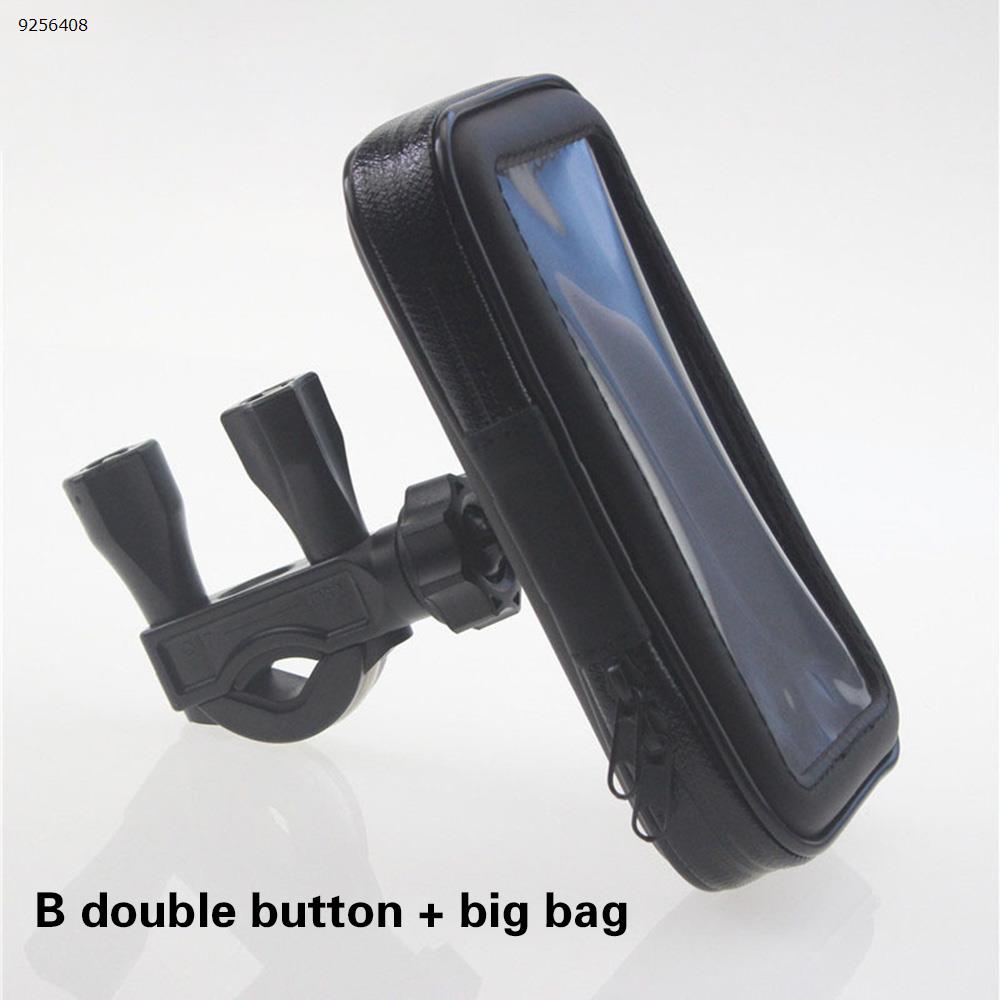 Bicycle bicycle electric motorcycle mobile phone bracket waterproof bag（Black large 6.3 inch） Storage bag B006