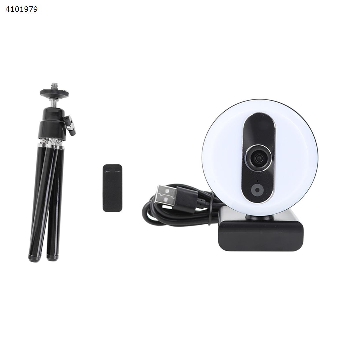 HK-16  Webcam with Microphone & Ring Light 2K HD Web Cam with Cover,Stand for PC/MAC/Laptop/Desktop IP Cameras HK-08