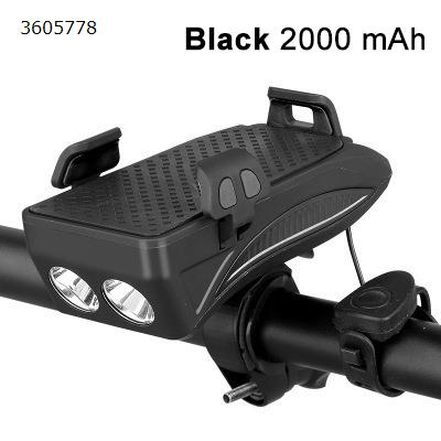 Bicycle lights, horn lights, night riding headlights, strong light (black 2000 mA) LED Drive Power 2000