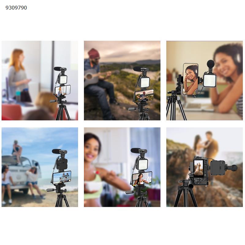 Factory Direct Supply Kit-05lm Video Shooting Led Light Photography Video Vlog Portable Tripod Live Set Black Tripod/Selfie Stick 无