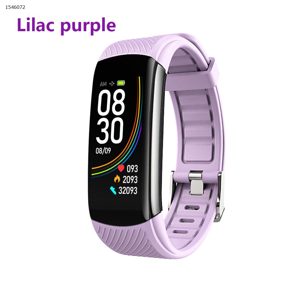 Temperature measurement bracelet, blood pressure, heart rate, blood oxygen, sleep exercise, step counter, health monitoring, smart bracelet C6T purple Smart Wear C6T