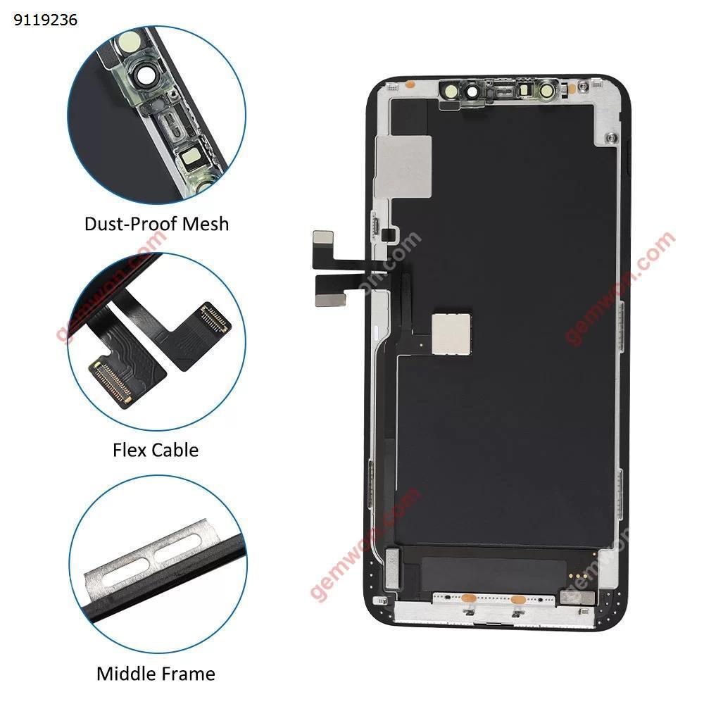 OLED Material LCD Screen and Digitizer Full Assembly with Frame for iPhone 11 Pro Max(Black) iPhone Replacement Parts iPhone 11 Pro Max Parts