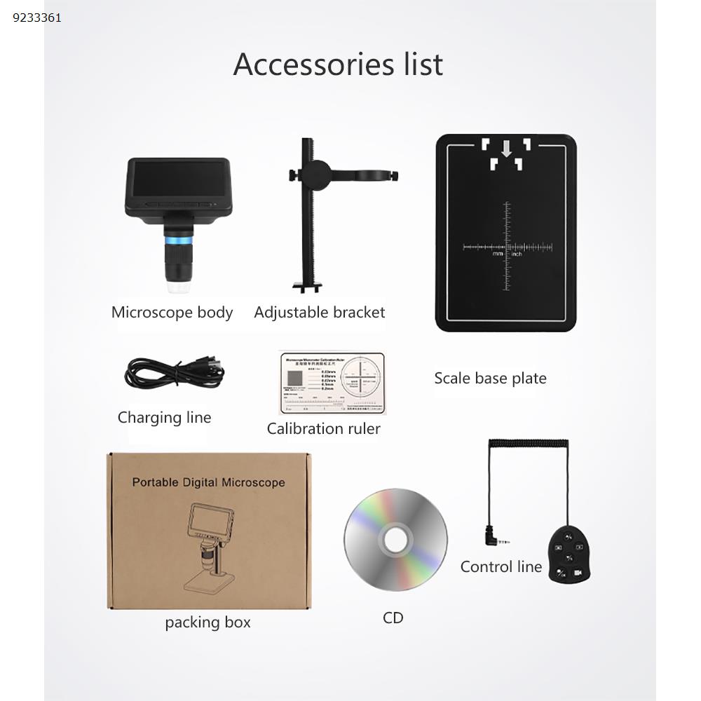 High-definition 5-inch display screen angle adjustable digital mobile phone microscope supports tablet PC rechargeable MS2 with Z11 plastic stand Other MS2