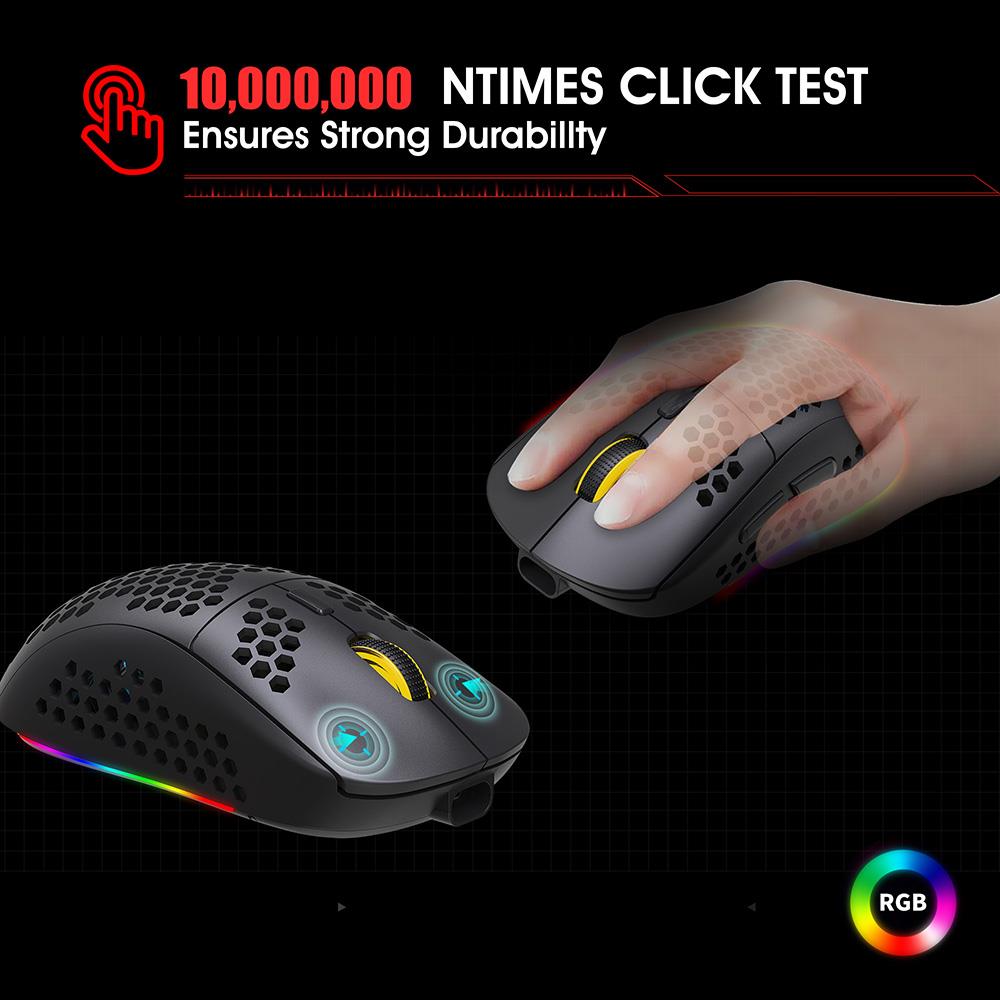 Mouse three-mode Bluetooth wireless MOUSE lightweight design cellular RGB luminous mouse T90 black Other T90