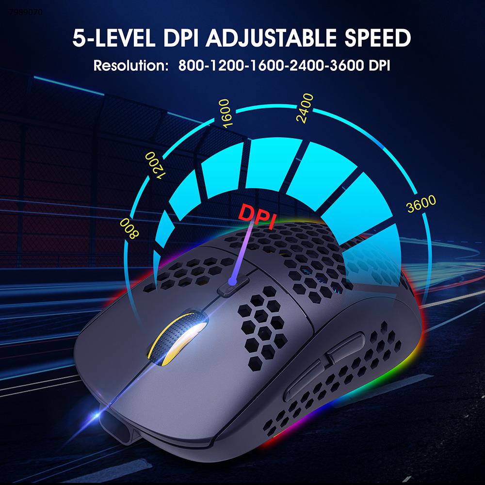 Mouse three-mode Bluetooth wireless MOUSE lightweight design cellular RGB luminous mouse T90 black Other T90