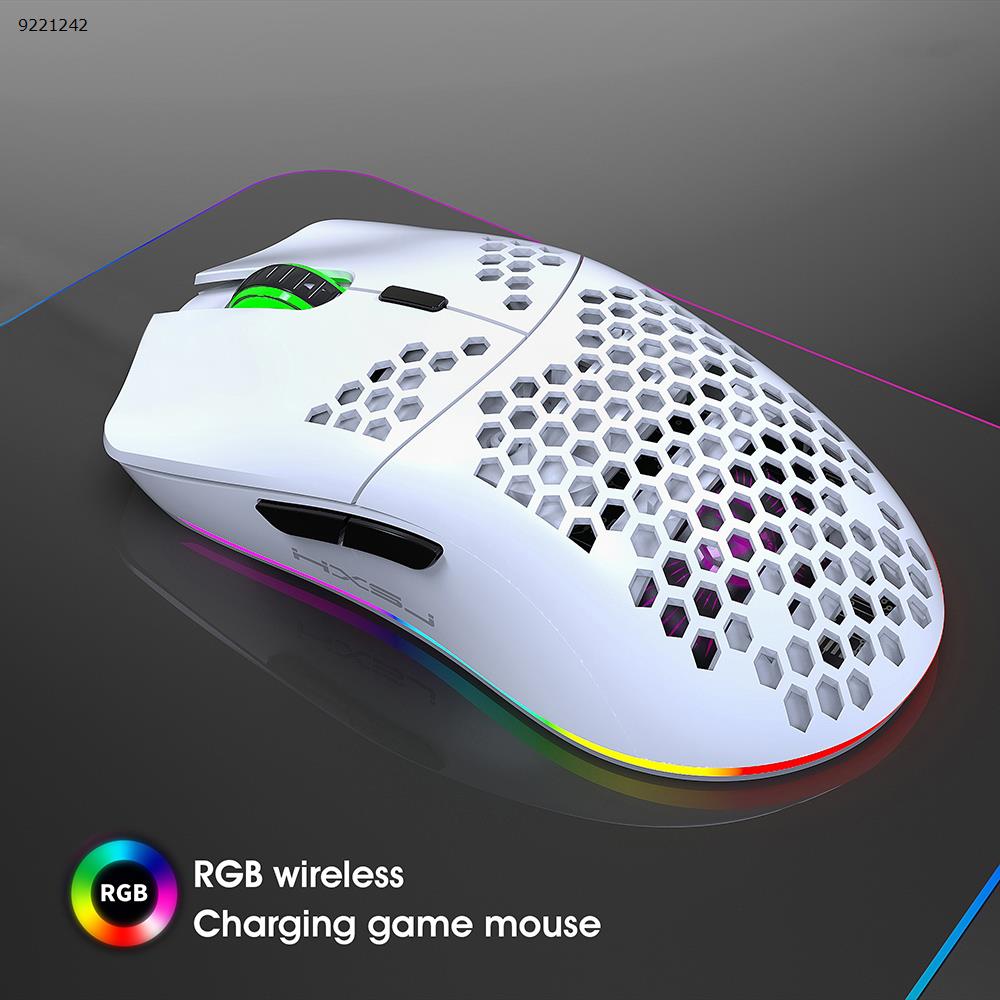 Mouse 2.4G Wireless MOUSE Lightweight Design Honeycomb RGB Luminous 6 Button Mouse T66 Black Other T66