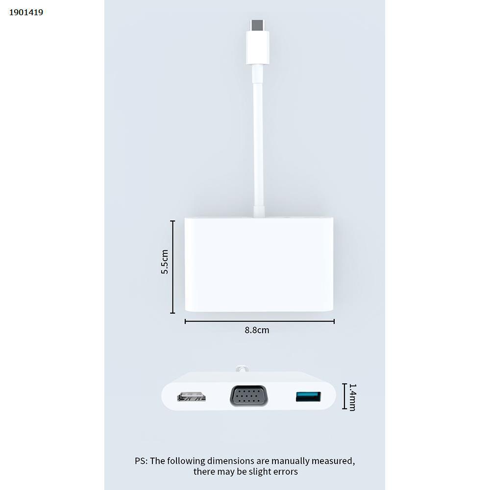 Best type-c 7 in 1 USB Hub MultiPort USB3.0 adapter HDMI PD charger VGA docking station USB HUB PP7A